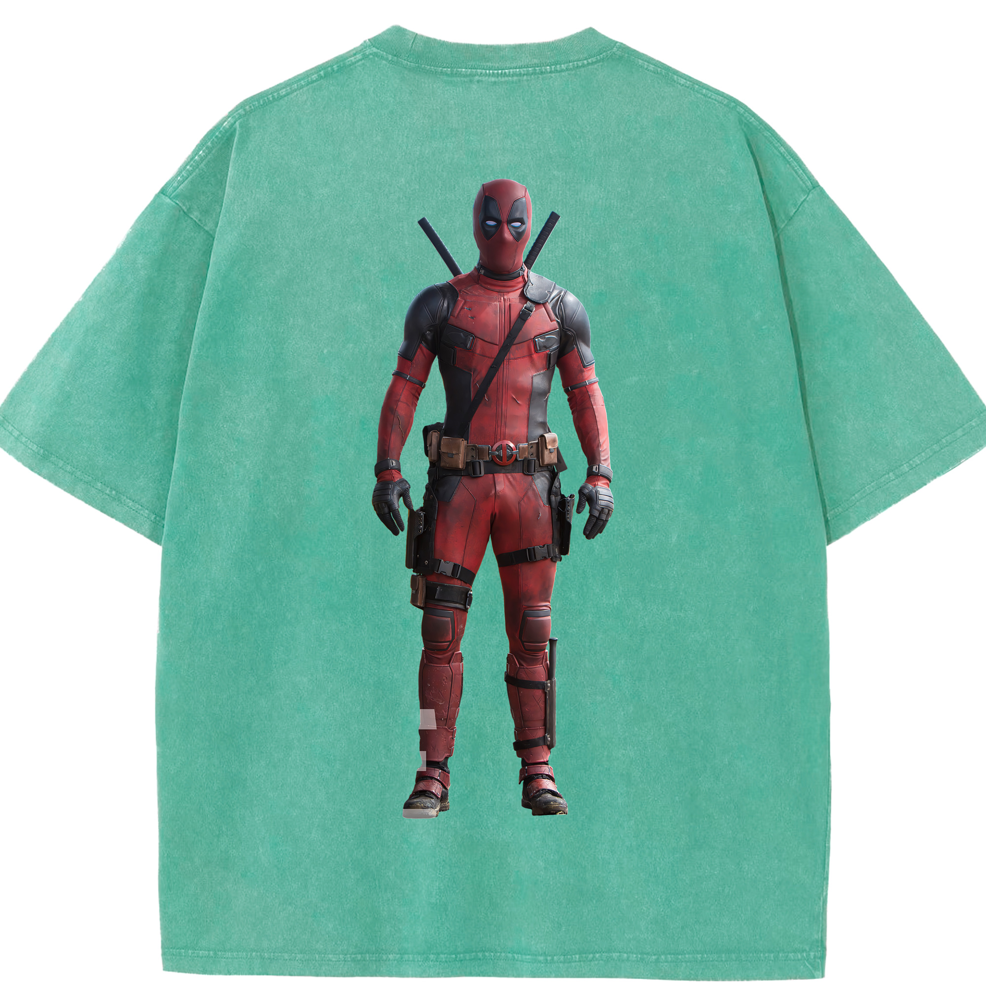 （画像用） Deadpool デッドプール 綿100% ヴィンテージ風 半袖Tシャツ（背面プリント）